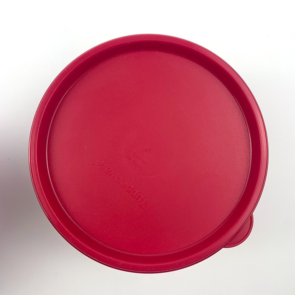 Tupperware Limited Edition Glitter Sparkle Red Canisters w/ Lids 2.5 Cups Lot 2 - Picture 7 of 15